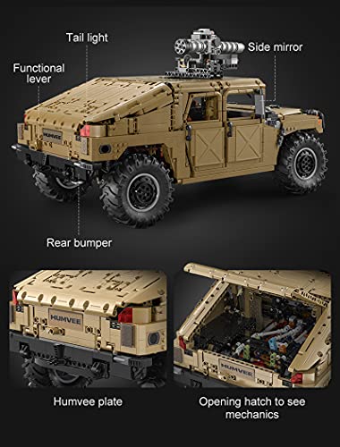 CADA C61036w Technik Ferngesteuert Modell, Militär-Humvee Off-Roader, 3935 Teile mit 2.4Ghz RC SUV Motorisierter Modell… – Bild 5