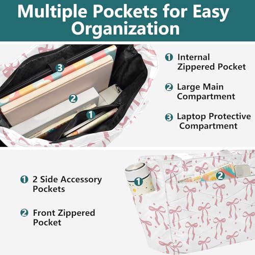 Bolso tote para mujer, ligero, con compartimentos, para viaje y trabajo miniatura 6