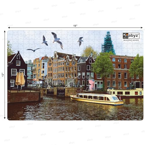 Image of ABYZ Wooden Jigsaw Canal in Amsterdam Puzzle for Kids Play and Learn Educational Puzzle for Children Aged 7+ and Adults Toy for Improving Memory & Problem Solving
