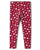 The Children's Place Girls' Fashion Leggings, Valentine Hearts, Medium