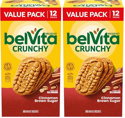 belVita Cinnamon Brown Sugar Breakfast Biscuits, Value Pack, 24 Packs (4 Biscuits Per Pack)