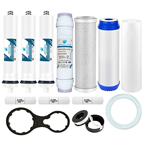 Image of SHAPURE 25 LPH RO Water Purifier Filter Replacement Service Kit with CTO GAC Spun (PP) 3 Membrane Spanner Pipe Teflon | 25 Liter Water Purifier Filter Set