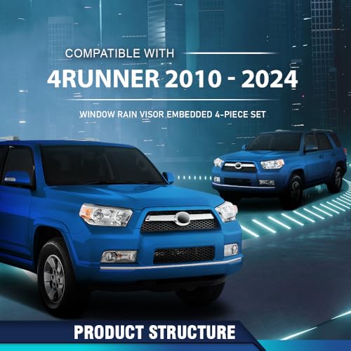 Image of PIT66 in-Channel Ventvisor Window Deflectors Fit Toyota 4Runner 2010-2024