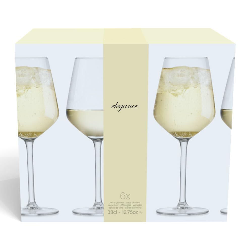 Murago - 24er Set Weißweingläser Elegance ca. 380 ml - Weißweingläser elegante Weingläser Weinglas für 380ml Weißwein 24 Stück Gläser bauchig Weißweinglas spülmaschinenfest groß Weissweingläser