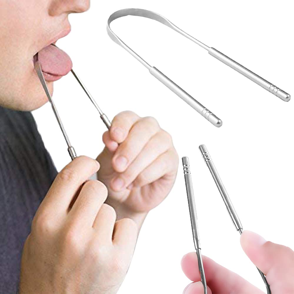 6 pcs Tongue Scraper, BOSOIRSOU Stainless Steel Tongue Cleaners Portable Tongue Brushes Breath Fresher Tool for Adults Kids Oral Care - Image 3