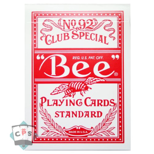 Tour de magie Cartes Poker - Red, White Bee Theme - 52 Cards + 2 Jokers - USPC Manufacturing - Air Cushion Finish - Ages 16+ - Image 2