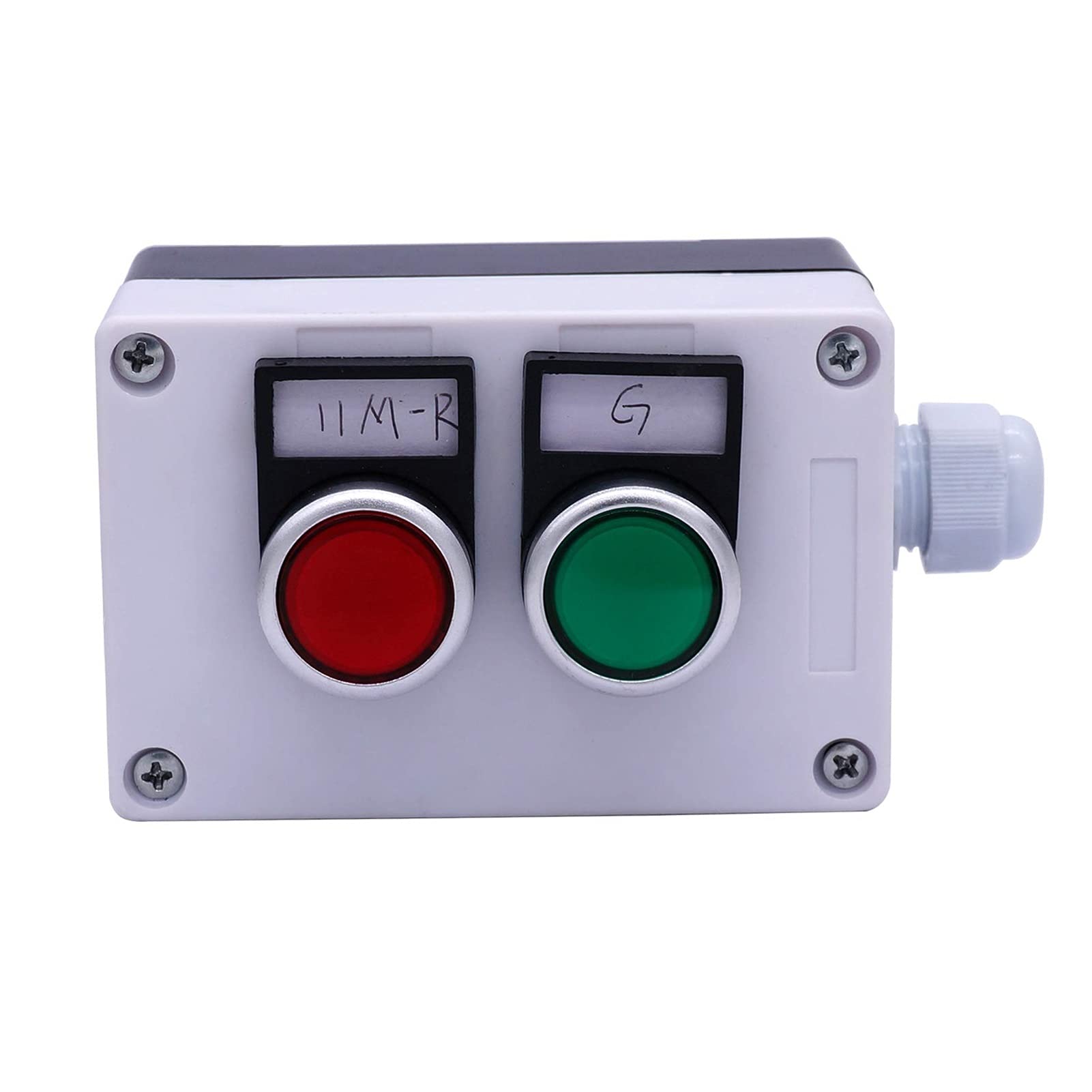 Interruptor momentáneo de botón pulsador de 22 mm, 10 A, 440 V, 1NO 1NC, señal roja y verde
