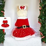 Weihnachtskrippen-Ornamente, goldener Samtstoff, Weihnachtsmann-Kostüm, rotes Netzkleid mit Haarband für Innendekoration, Urlaubsdekoration