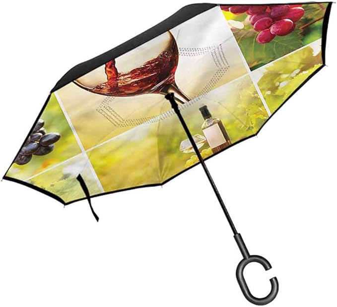 ScottDecor Wine DIY Umbrella Vineyard Grape Harvest