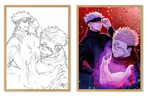 MeYuxg Anime Illuminated Picture Frame, LED Creative Decorative Painting Frame, Gifts for Anime Fans Brightness Adjustable