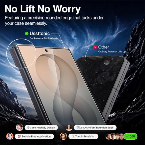 Image of Uyiton - [ Pack of 2 Tempered Glass Screen Protector For Samsung Z Fold 8 (Wide) | HD Smasung Z Fold 8 Glass Guard Protector - HD /Easy Installation Kit