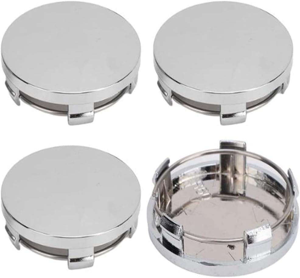 4 Pcs Car Hub Centre Caps for Dodge Caliber/Challenger/Charger/Durango/Hornet, Dust Proof Rim Protectors Trims Exterior Decoration Accessories,68mm-Silver