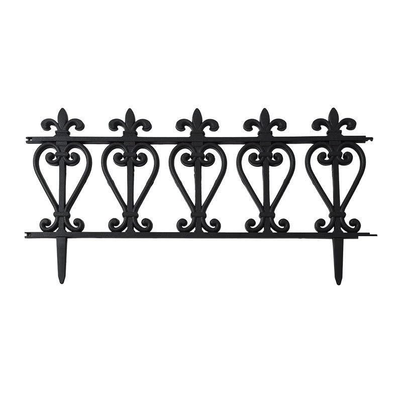 4/5 Pannelli Recinzione da Giardino in Plastica, Design ad Arco(Black 3pieces)