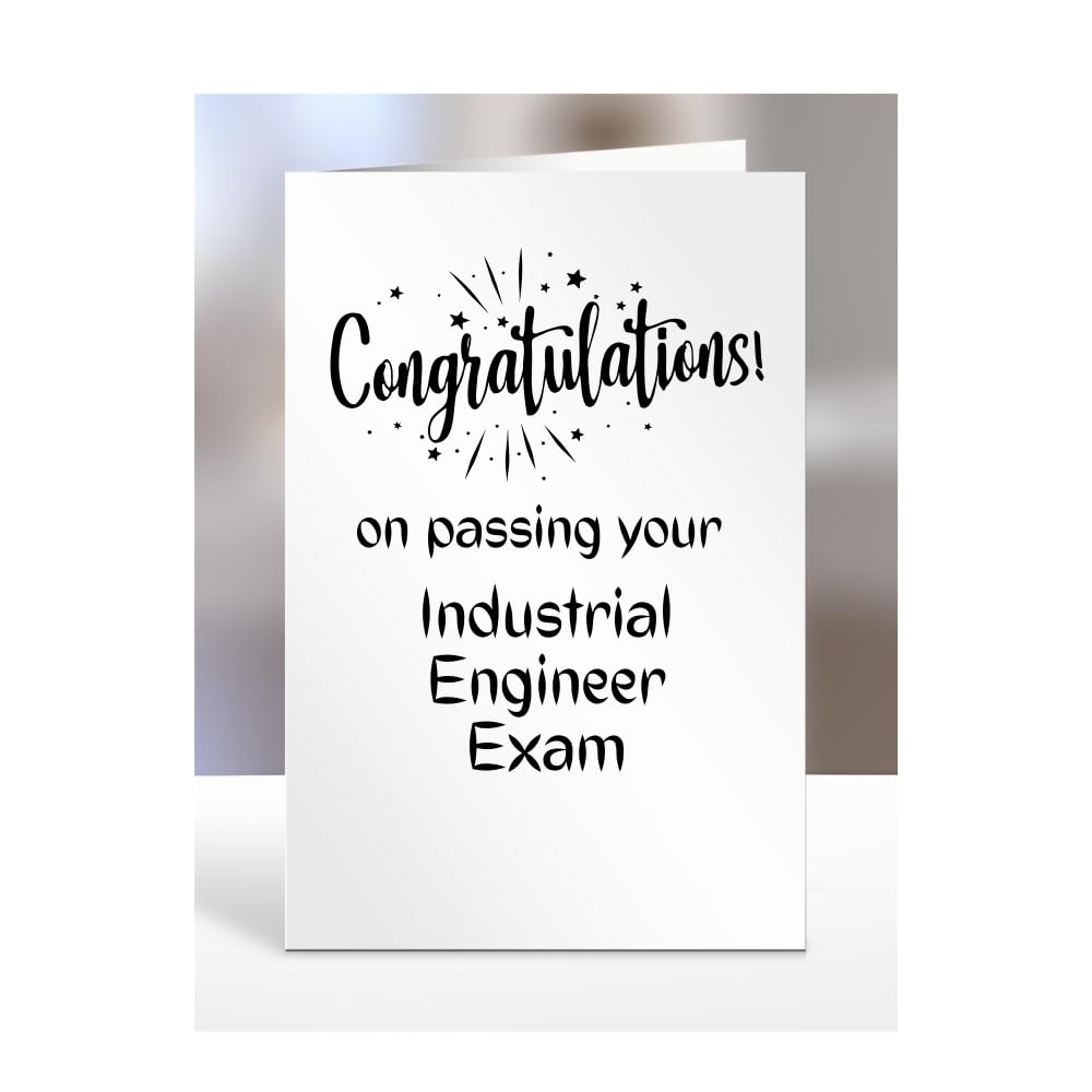 Congratulations on passing your Industrial Engineer exam card, gifts for men, women, friend, colleague, boss, manager, presents for christmas, A5-244b_112