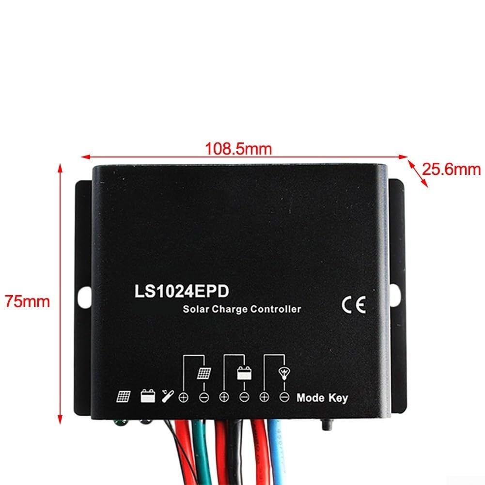 Régulateur de charge solaire 10 A pour pwm 12 V/24 V voiture IP67 étanche pour lanterne de rue camping pour camping-car bateau gel pour agm