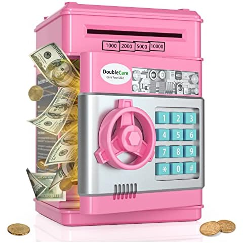 DoubleCare Kids' ATM Piggy Bank with Password Cover