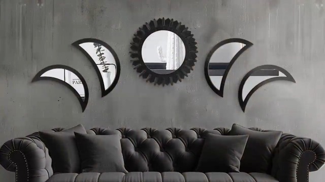 Amazon.com: WAKOSAN Wall Mirror, Moon Phase Mirror Set, Wall
