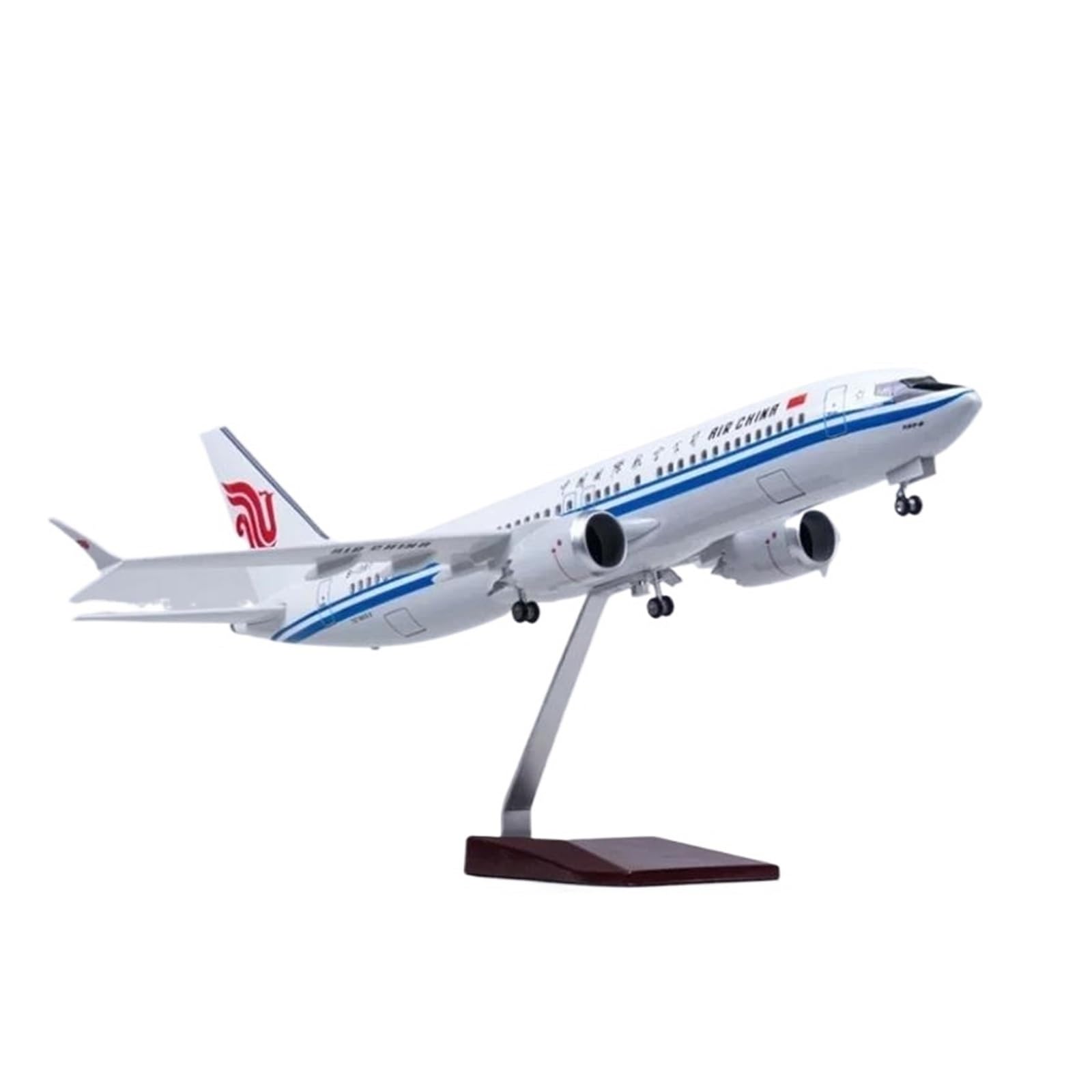 Odlewane zabawki samolotowe w skali 1/85 do samolotu 737MAX B737 samolot ze światłem i kołem odlewany żywiczny model samolotu wyświetlacz biurkowy modele samolotów do zbierania i wyświetlania (ze