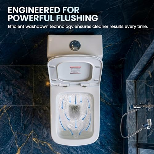 Image of Johnson Elegance One Piece Toilet | Washdown 180 mm P Trap Floor Mounted Western Commode | Dual Flush 3 /6L| Slim Soft Close Seat with Quick Release Hinges | 10 Year Warranty