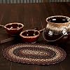 VHC Brands Country Beckham Placemat Red Black Tan Jute Blend Oval 10×15 Inches