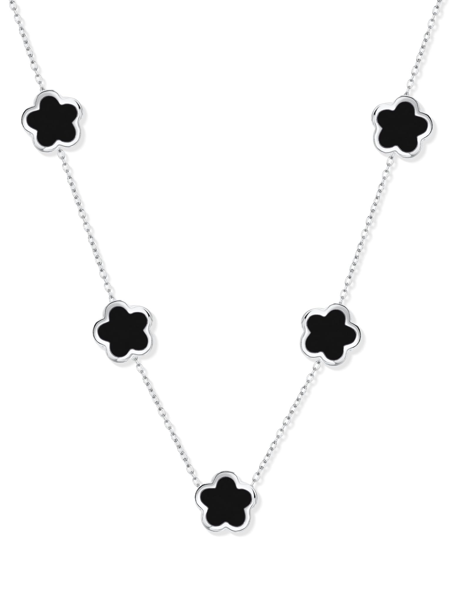 SHINYY 5 Leaf Clover Choker Necklace for Women | 18K Gold Plated Lucky Five Leaf Chain | Jewelry Gift for Her