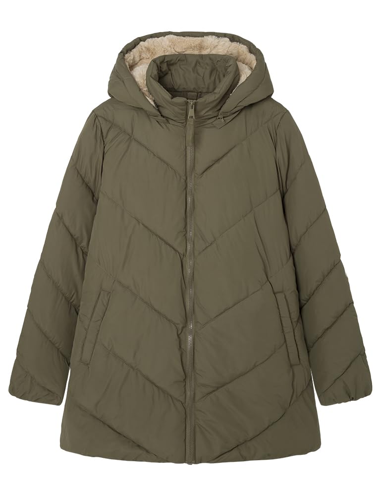 SPRINGFIELD Chaqueta 3/4 Sorona Con Capucha Desmontable, Bolsillos de Ojal, Forro Polar Interior Y Cremallera Frontal Para Cierre Abrigo acolchado Sorona Aura repelente al agua Mujer (Pack de 1)