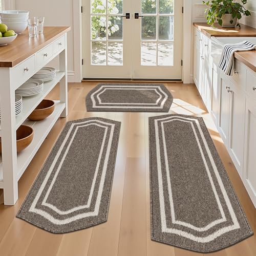HEBE Kitchen Rugs Set of 3, Non Slip Washable Kitchen Mats for Floor - image 1