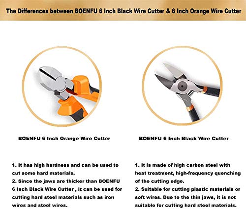 Image of 6 inch Wire Cutters Heavy Duty Diagonal Pliers for Cutting Wires Craft | Side Cutters for Artificial Flowers, Crafting, Chicken Wire, Orange