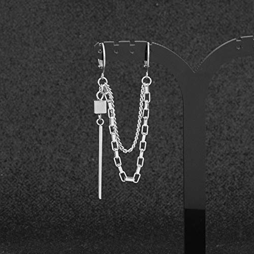 Threader Bar Tassel Chain Cuff Wrap Clip On Small Hoop Long Dangle Drop Earrings For Men Women Cartilage Two Holes Personalized Fashion Punk Climber Crawler Hip Hop Rock Kpop Gothic Pierciing Gifts Birthday Bff Son #TOP1
