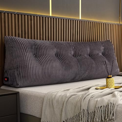 Almohada triangular grande 100cm ajustable gris miniatura 2