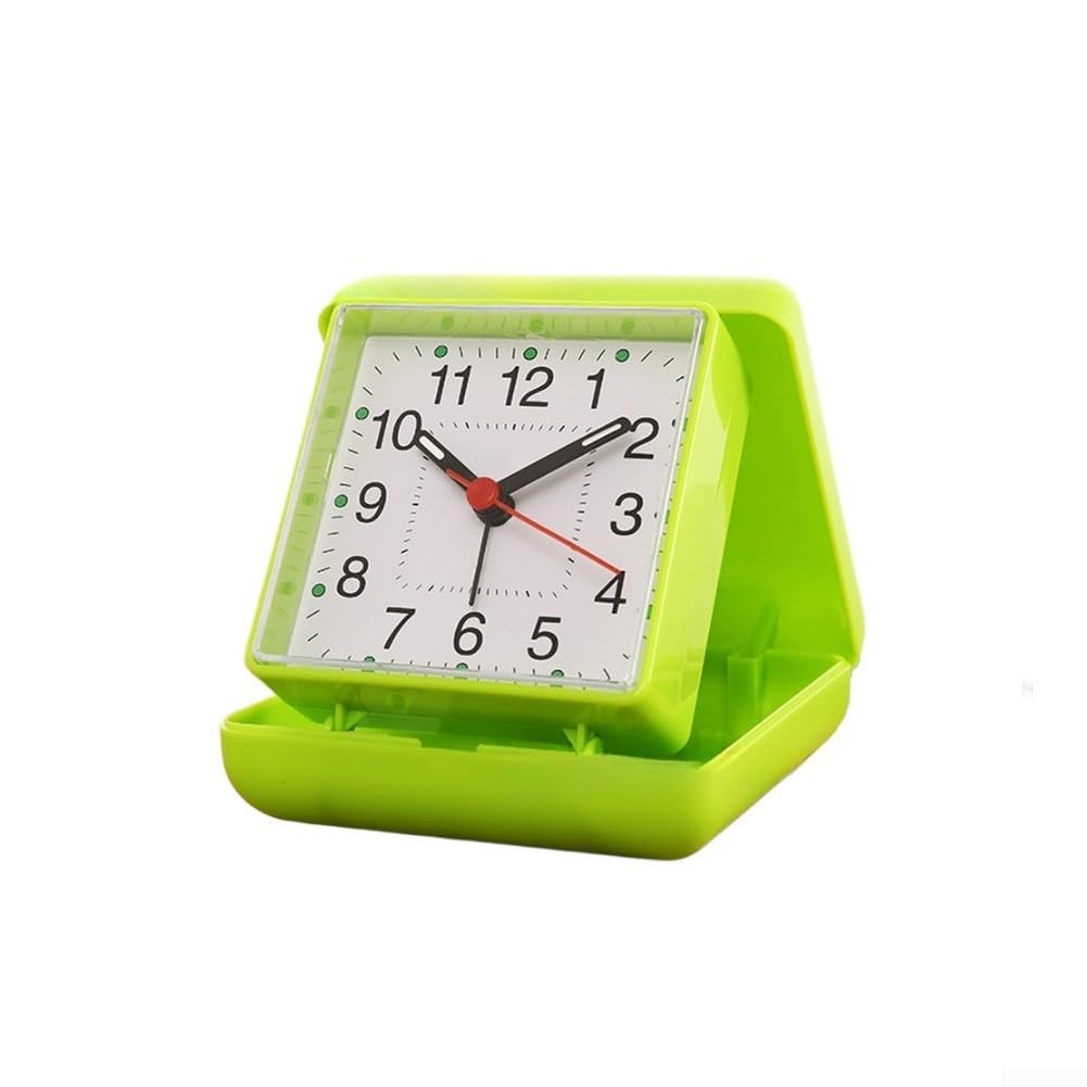 Silent Square Alarm Clock Foldable Quiet Sweep(Green)
