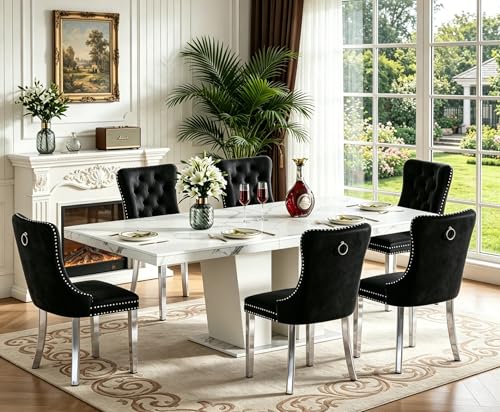 Nimaolt Extendable Faux Marble Dining Table