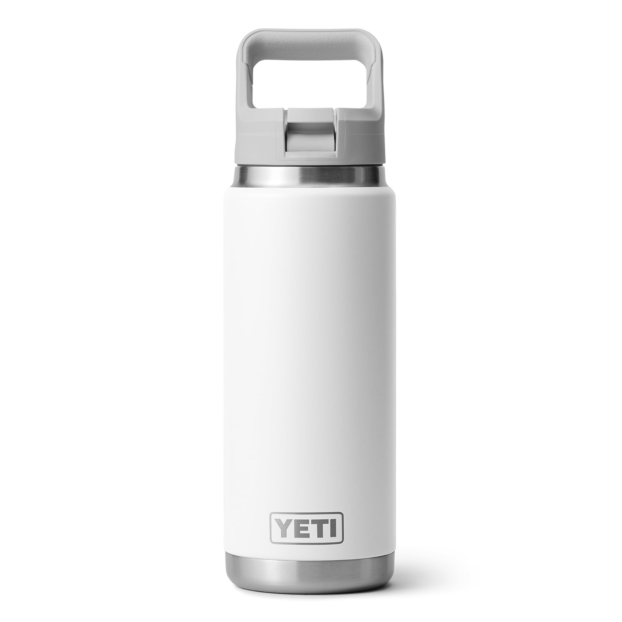 YETI Rambler C Straw Bottle, Stainless Steel Vacuum Insulated Bottle with Leakproof Straw Cap, White, 26 oz (769 ml)