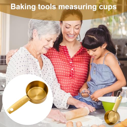 4 piezas Cucharas Medidoras de 1/4 Taza de Acero Inoxidable miniatura 7