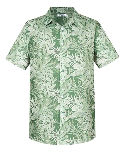 Image of Yoimira Hawaiian Shirts for Men, Print Mens Casual Short Sleeve Button Down Shirts Floral Aloha Beach Shirt