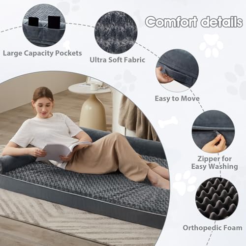 BFPETHOME Orthopedic Washable Human Dog Bed for Adult & Dog Cozy Sleep by BFPETHOME - Used condition - Image 3