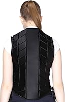 Vista 5 de UNISTRENGH Chaleco ecuestre de seguridad profesional EVA acolchado equitación chaleco unisex negro cremallera protector engranaje chaleco