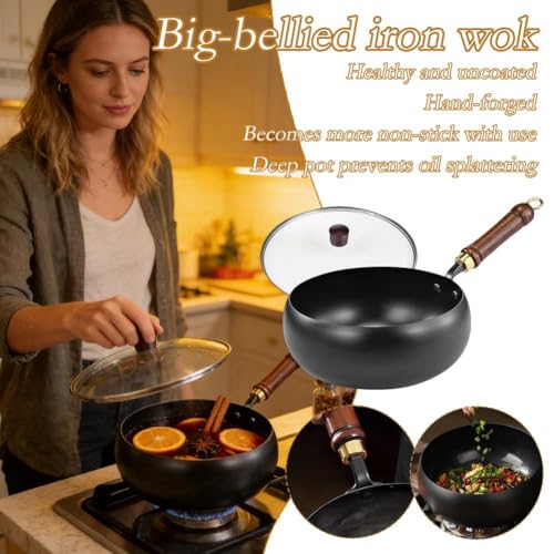 Wok de Hierro Fundido Negro 24cm miniatura 2