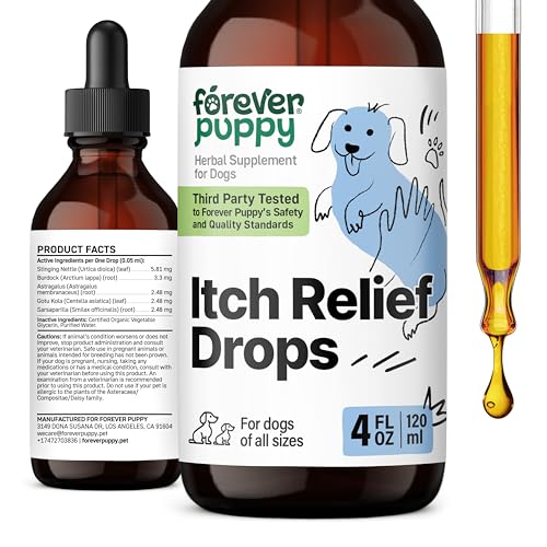 Itch Skin Relief for Dogs – Nutritional Drops for Dry Itchy Skin w/Soothing Gotu Kola – Itchy Paws Dog Relief w/Stinging Nettle Leaf – Herbal Dog Vitamins and Supplements for Happy Pets – 4 oz Itch Skin Relief for Dogs – Nutritional Drops for Dry Itchy Skin w/Soothing Gotu Kola – Itchy Paws Dog Relief w/Stinging Nettle Leaf – Herbal Dog Vitamins and Supplements for Happy Pets – 4 oz