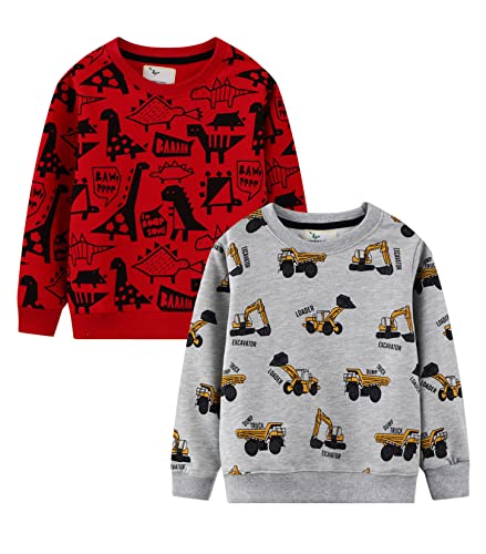 Image of LOKTARC Toddler Boys Graphic Crewneck Sweatshirts 2-Pack, Sizes 2T-7