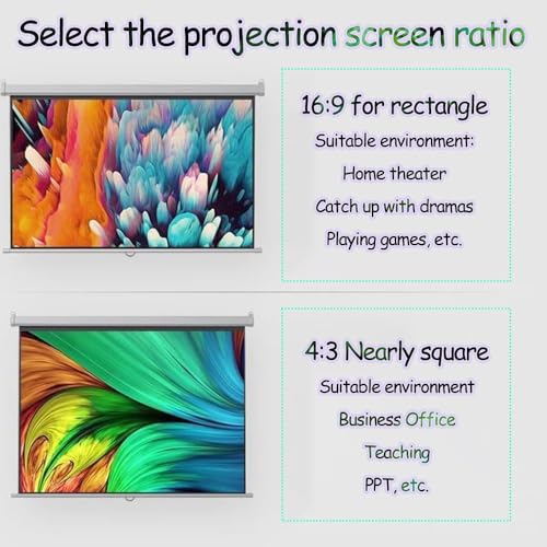 Pantalla de proyector manual HD 72 pulgadas 16:9 miniatura 4
