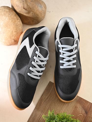 Image of Centrino Men's Badminton Shoes | Lightweight Indoor Court Shoes | Breathable Mesh Sports Sneakers | Non-Marking Grip Sole | Comfortable Training & Play Footwear (9345)