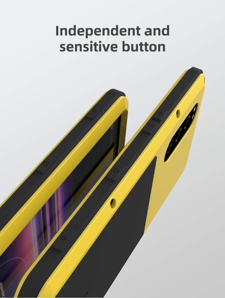 FONREST Custodia Love Mei Per Sony Xperia 5: Resistente, In Metallo E Silicone Con Protezione In Vetro Temperato E Supporto Ricarica Wireless (Bianco) - 3
