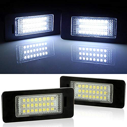 2pc 24 LED Error Free License Plate Light For BMW E90 E92 E93 M3 E70 E60 E39 F30 (Reference Part NO: 63267165646/63267193293)