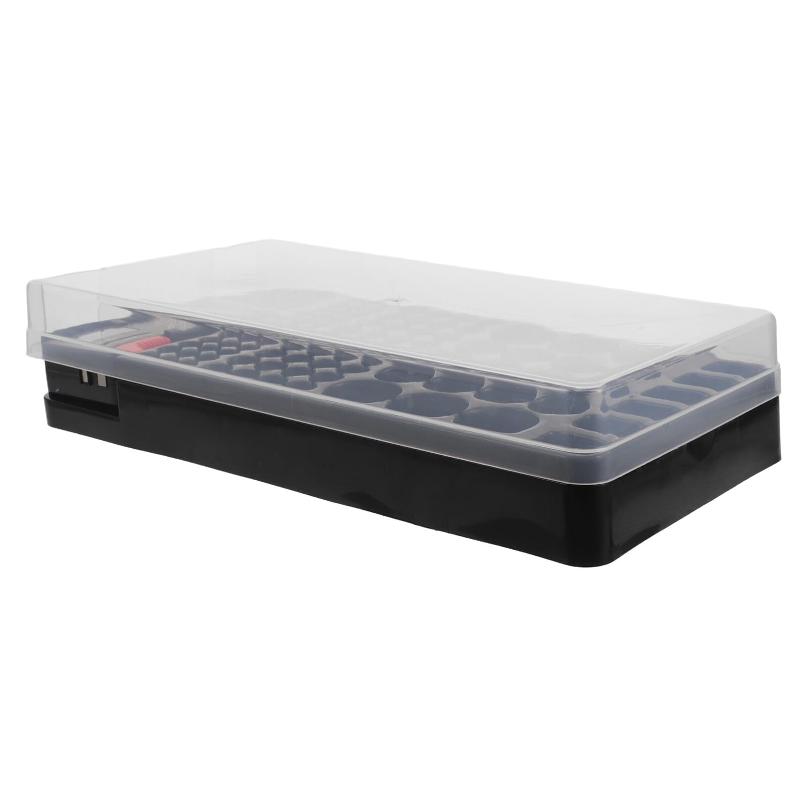 Contenitore per Batterie Portatile Tester Led, Custodia Trasparente Organizzatore da Parete Scomparti per Stoccaggio Protettivo, per Casa, Ufficio e Viaggi