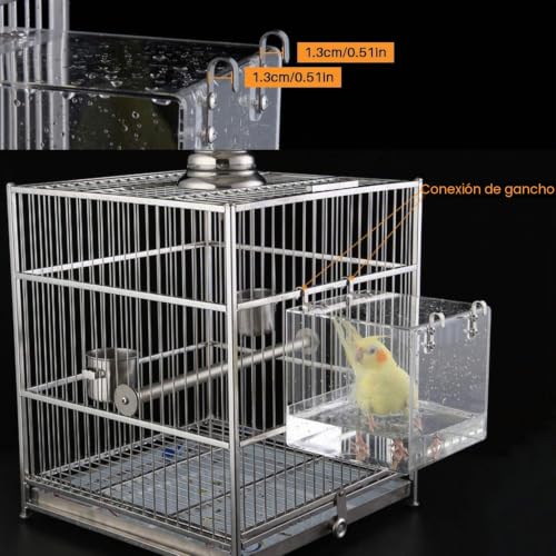 Cubo bañera para pájaros GURECOD para solucionar la falta de espacio y salpicaduras 5