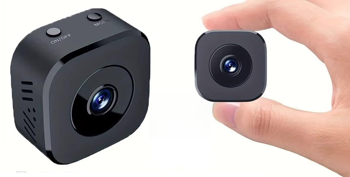 Generico Caméra de sécurité WiFi 1080P HD, caméra intérieure avec vision nocturne 10 m, détection de mouvement, batterie rechargeable, contrôle par application