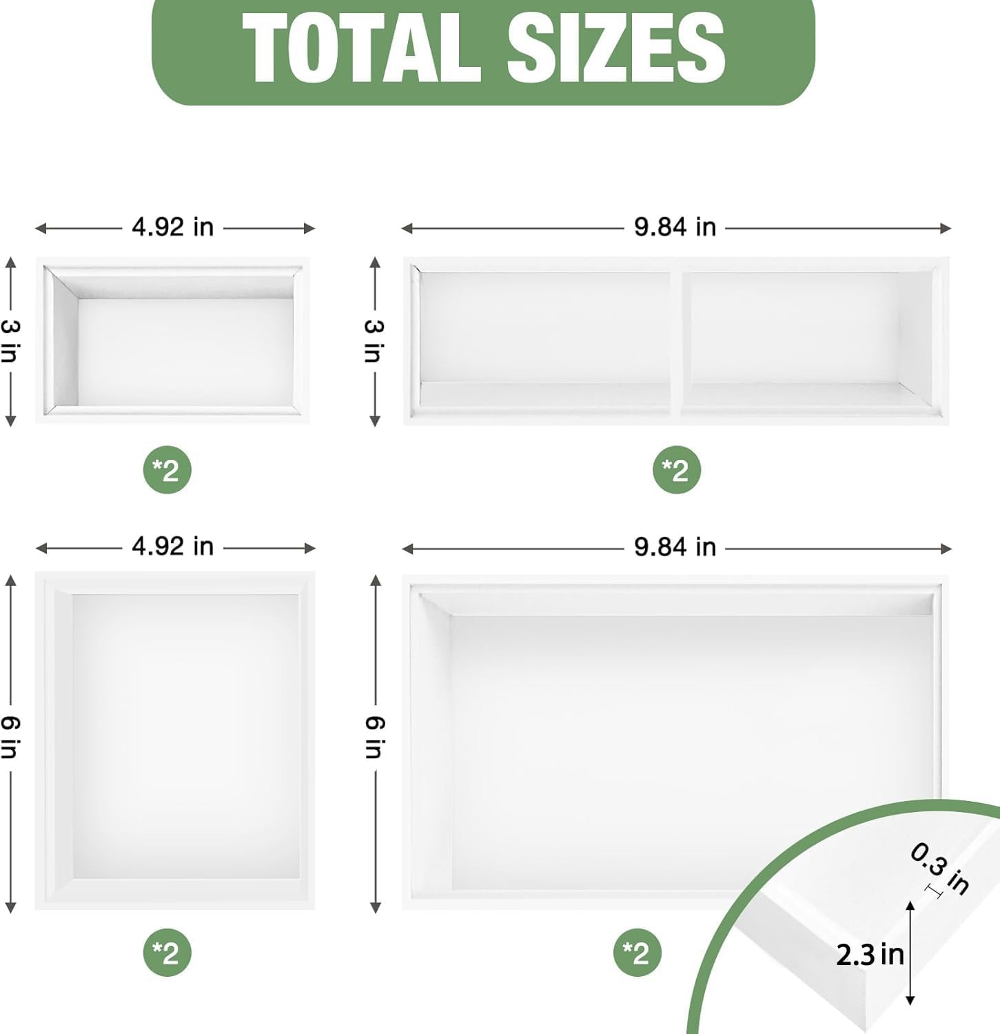 Bamboo Drawer Organizer Set, 8 PCS Multi-Use Wood Drawer Storage Boxes, Junk Drawer Organizer Divider Bins for Kitchen, Bathroom, Office Desk, Makeup, Jewelry, Utensils