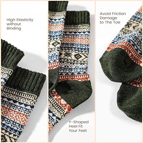 Pleneal Wool Socks for Women - Womens Winter Warm Wool Sock Men Cozy Knit Boots Socks for Women4