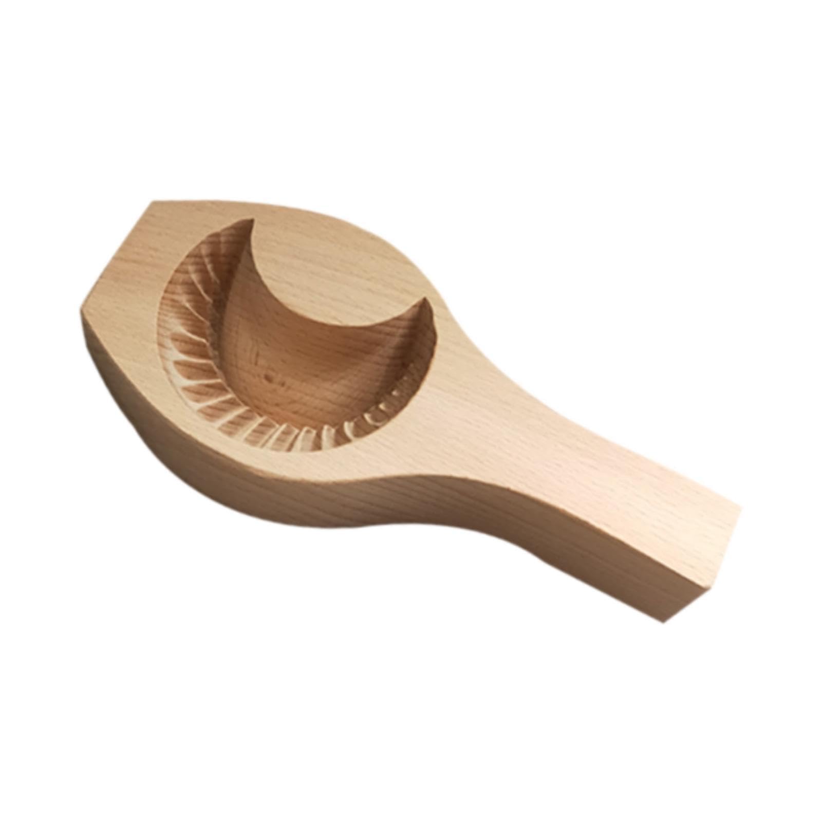 Cydzsra Wood Color Wooden Cookie Stamp Press Handcrafted Maamoul Baking Mold For Authentic Pastries Traditional Handmade Maamoul Stamp Press Is Middle Eastern Cookie, Small Moon